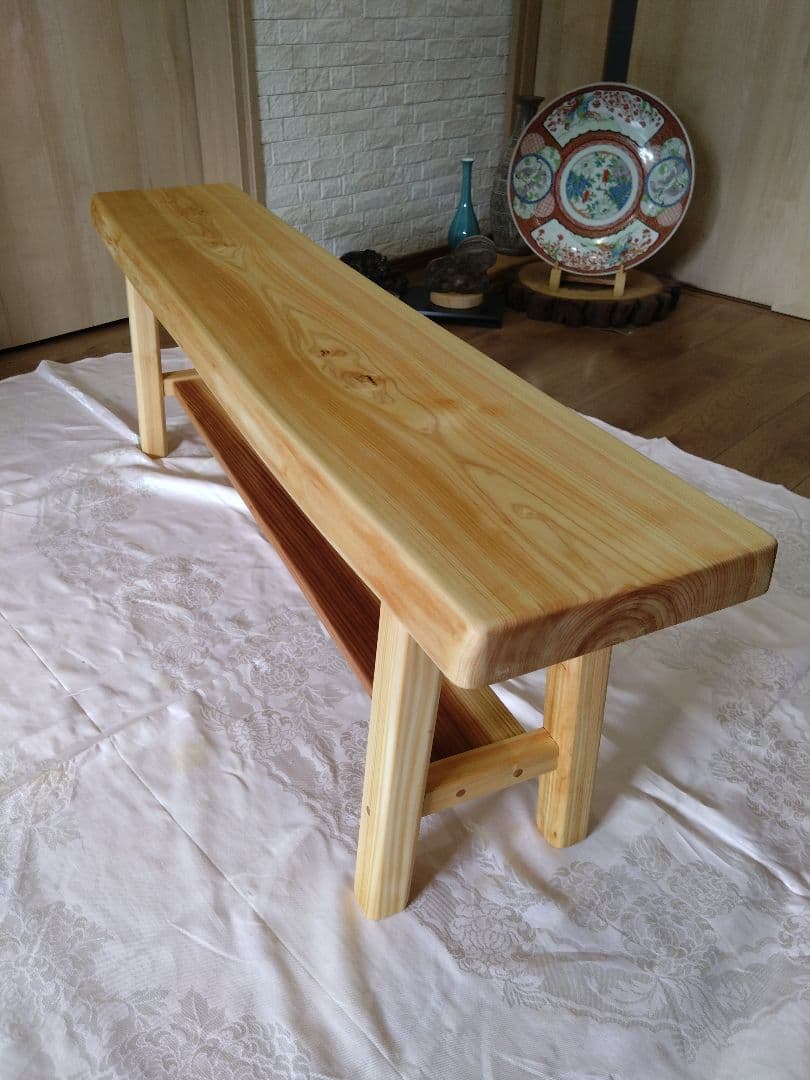 檜のベンチ（81）　タカになります❕耳付き、節無し