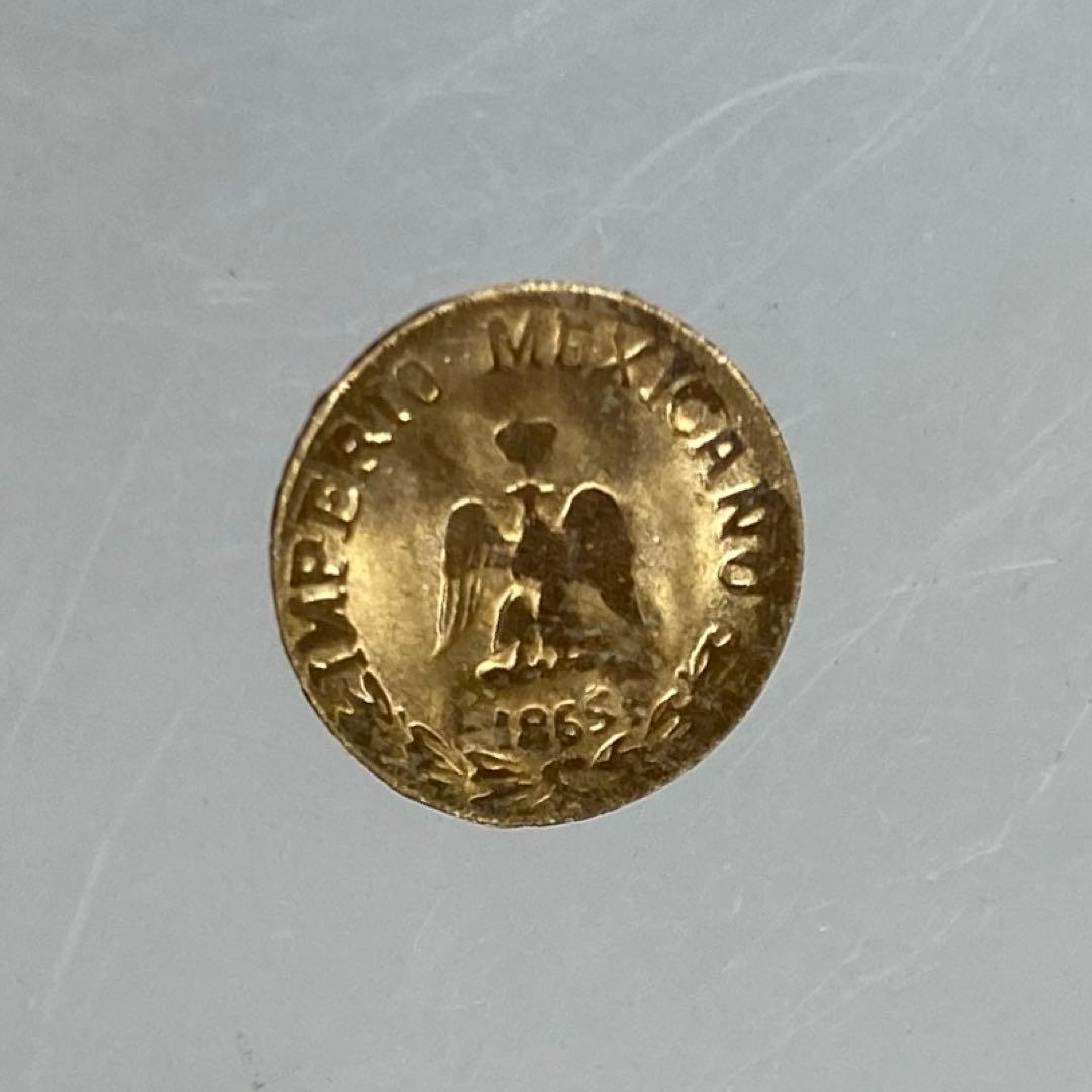 メキシコ　マクシミリアン　1ペソ金貨　0.27g 東さ8-0107☆1F