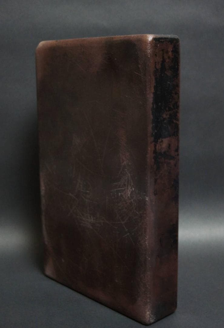 書道具 大型端渓硯 唐木硯台蓋付 重さ3.6KG★時代物★