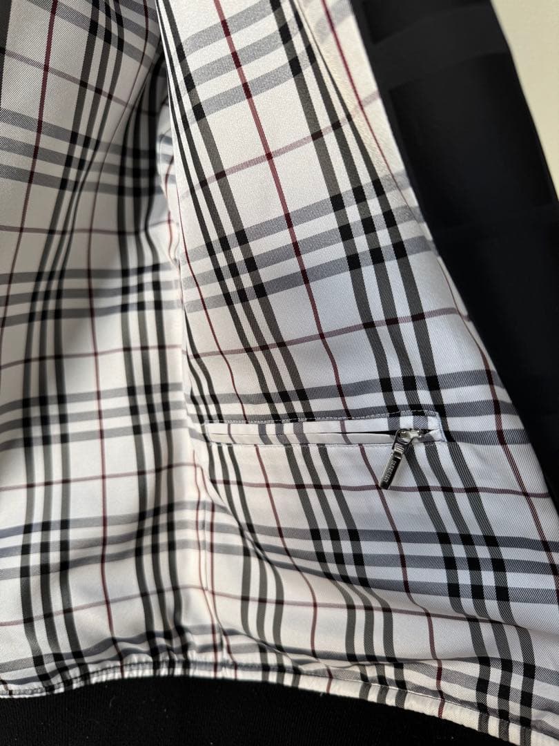 バーバリーブラックレーベル　シャドーチェック柄ナイロンブルゾン アウター M