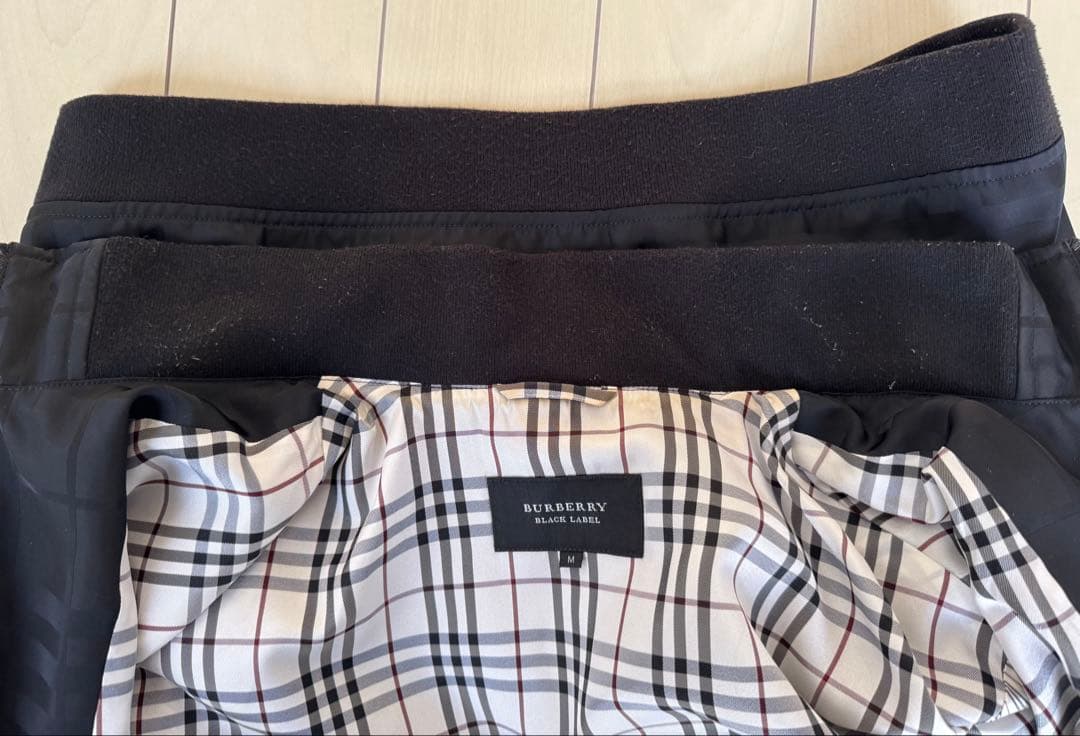 バーバリーブラックレーベル　シャドーチェック柄ナイロンブルゾン アウター M