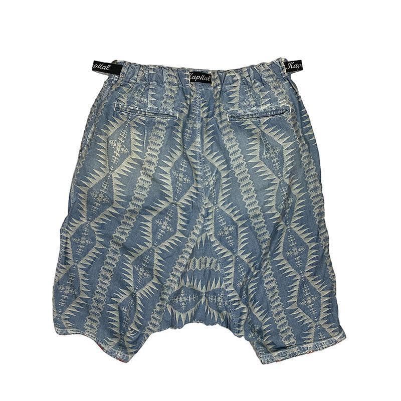 CAPITAL キャピタル サルエル パンツ L 総柄 ブルー