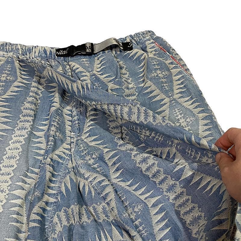 CAPITAL キャピタル サルエル パンツ L 総柄 ブルー