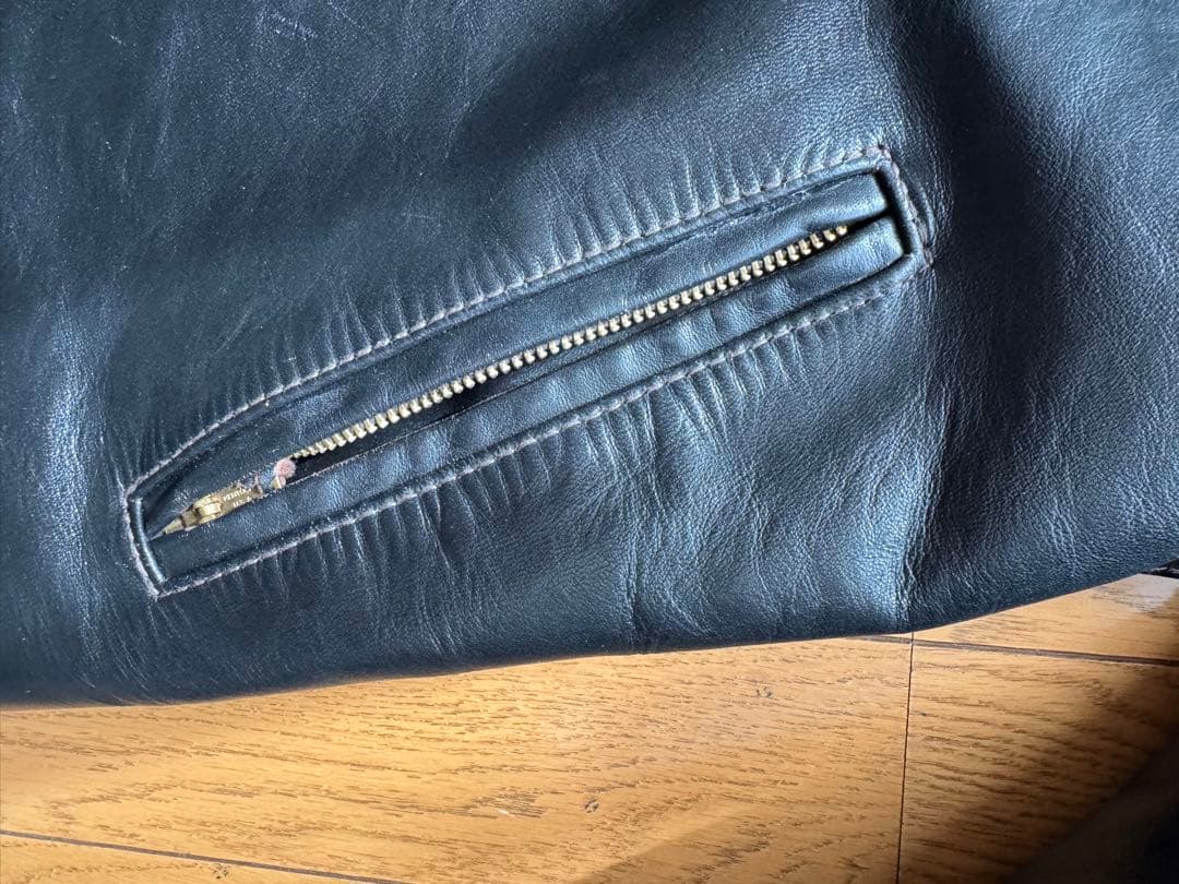 Y2 LEATHER ブラック シングルライダースジャケット 40
