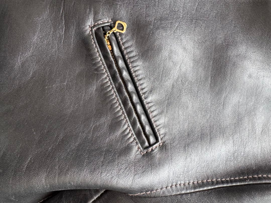 Y2 LEATHER ブラック シングルライダースジャケット 40