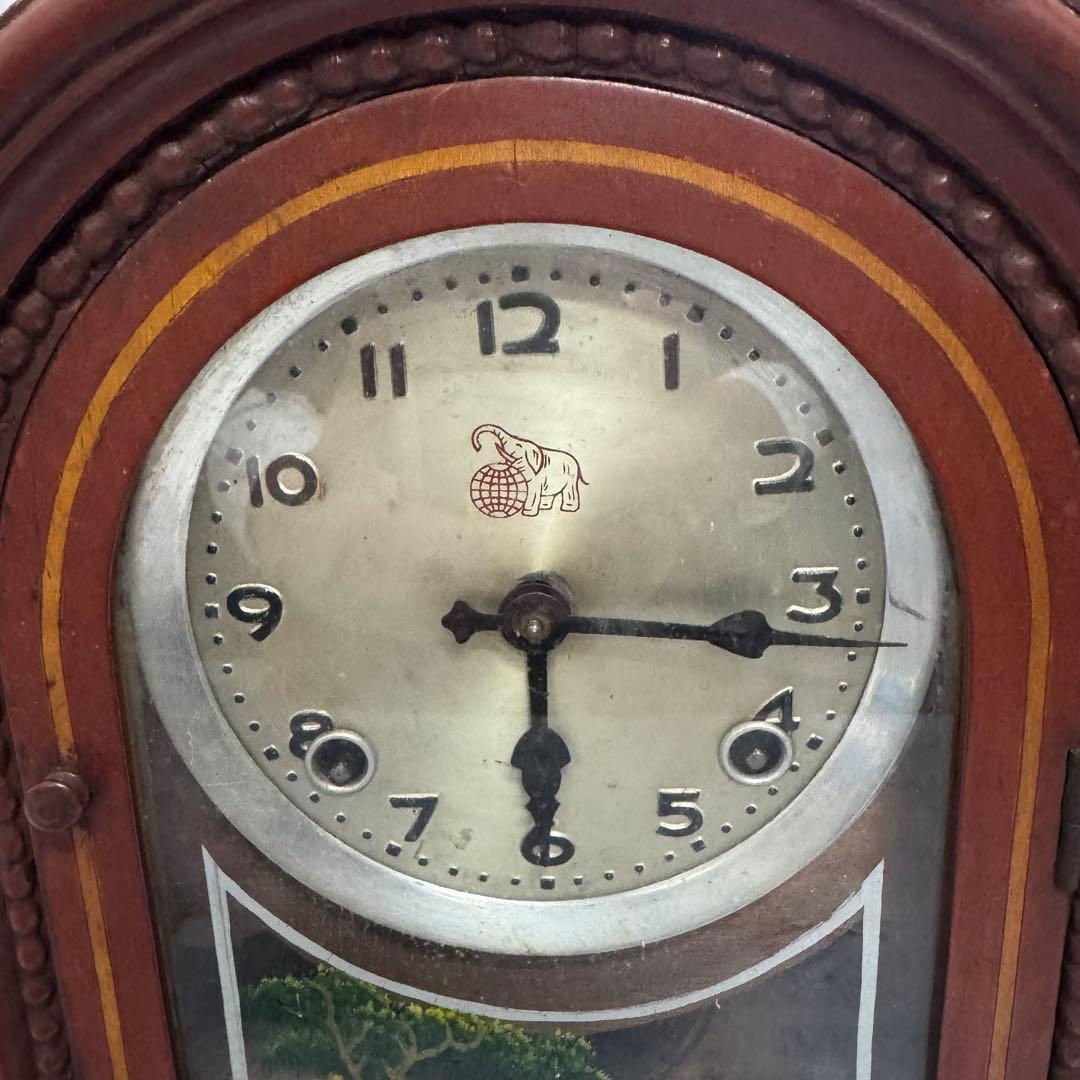 イングランドコラムウッドマントル クロック アンティーク 振り子時計