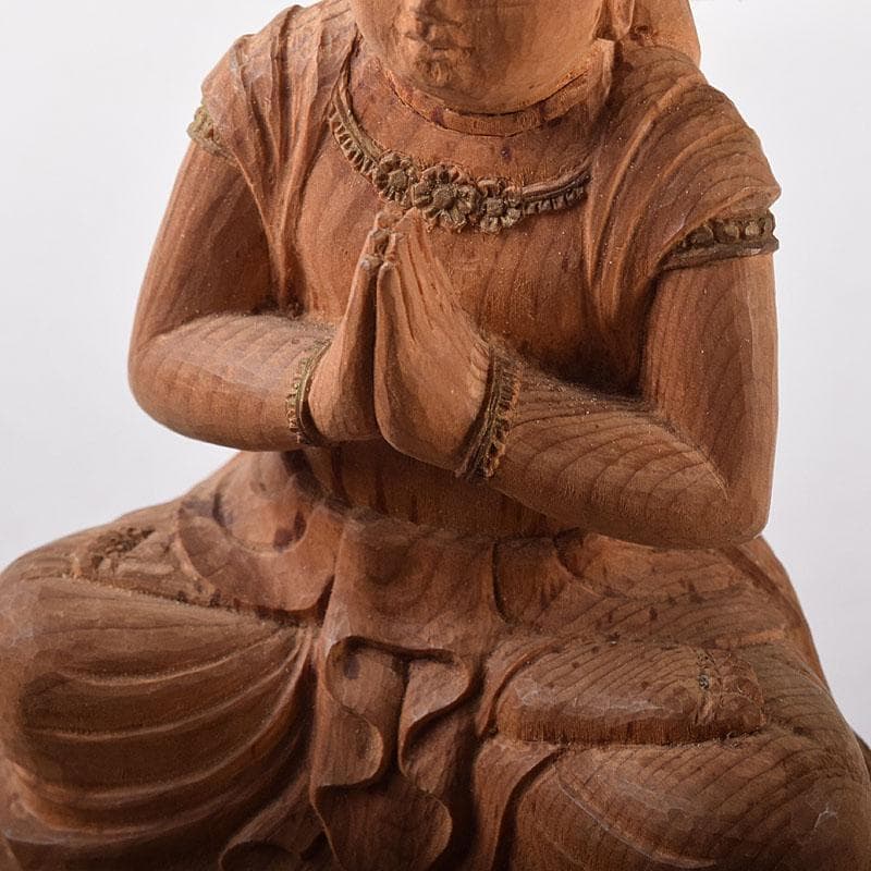 mi　仏教美術　木彫　普賢菩薩像　仏像　置物　共箱　V　7995