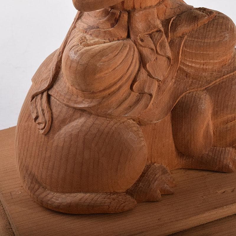 mi　仏教美術　木彫　普賢菩薩像　仏像　置物　共箱　V　7995