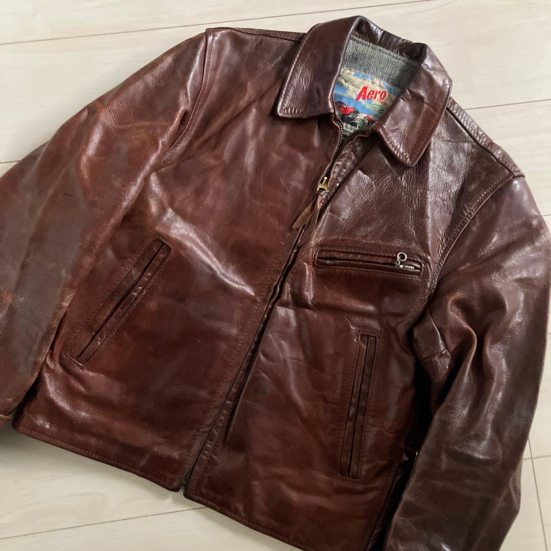 AERO LEATHER ホースハイド レザージャケット【34】キムタク着用