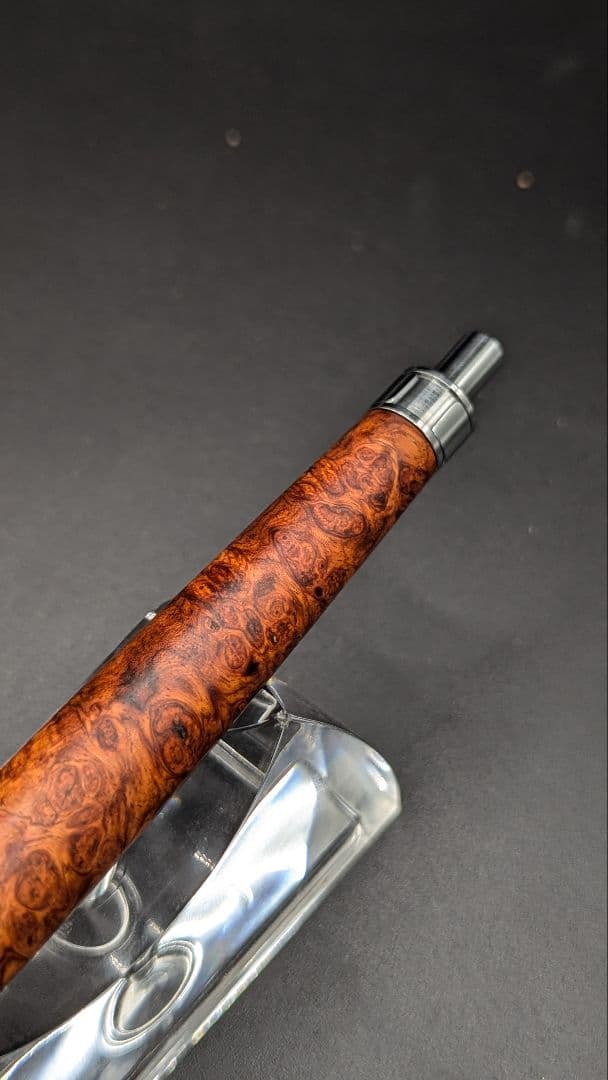 241ペン工房翌檜　特上　本花梨　瘤杢　木軸シャーペン　ボールペン　サポニンあり