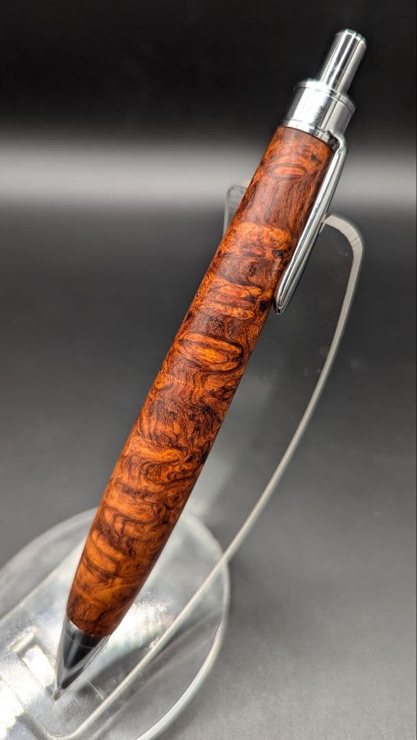 241ペン工房翌檜　特上　本花梨　瘤杢　木軸シャーペン　ボールペン　サポニンあり