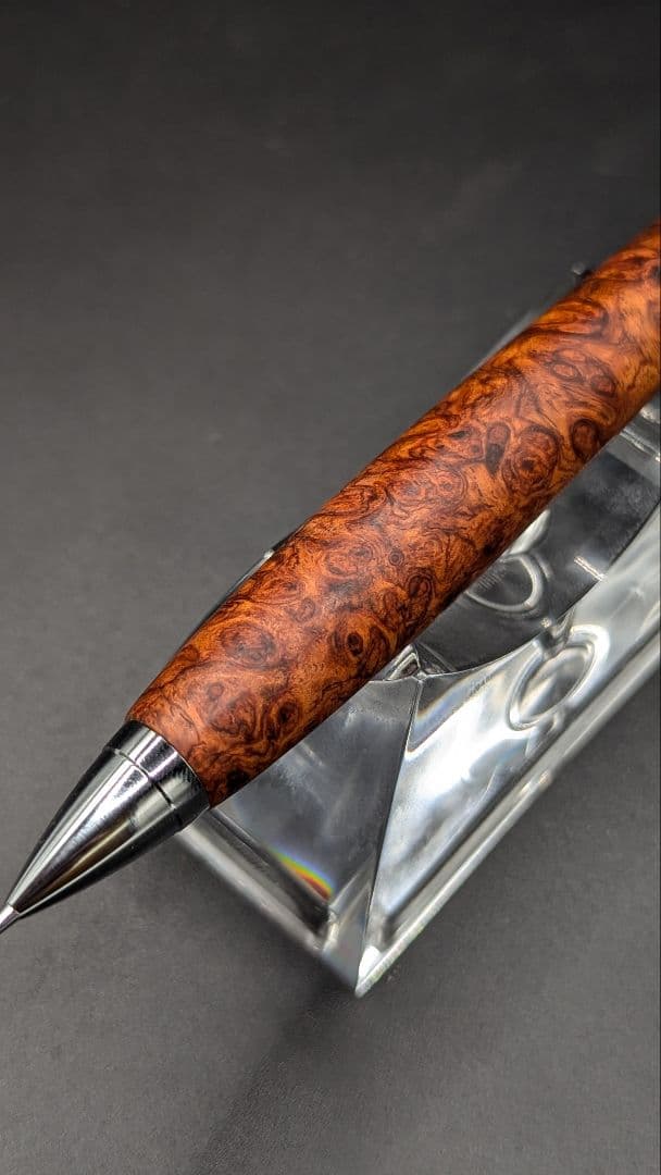 241ペン工房翌檜　特上　本花梨　瘤杢　木軸シャーペン　ボールペン　サポニンあり