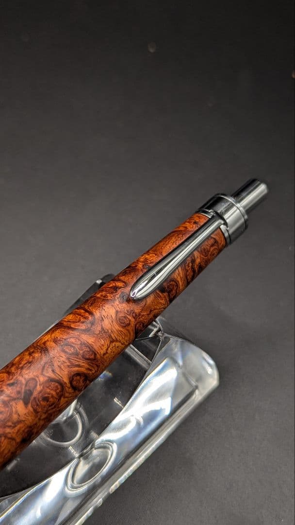 241ペン工房翌檜　特上　本花梨　瘤杢　木軸シャーペン　ボールペン　サポニンあり