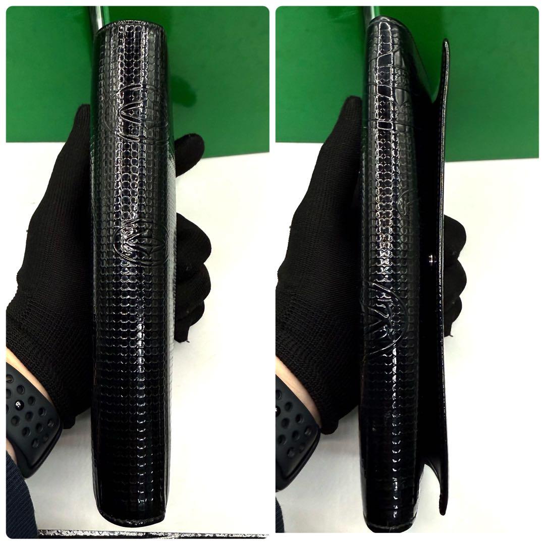 カルティエ 長財布 ハッピーバースデー パテントレザー ロゴ ブラック