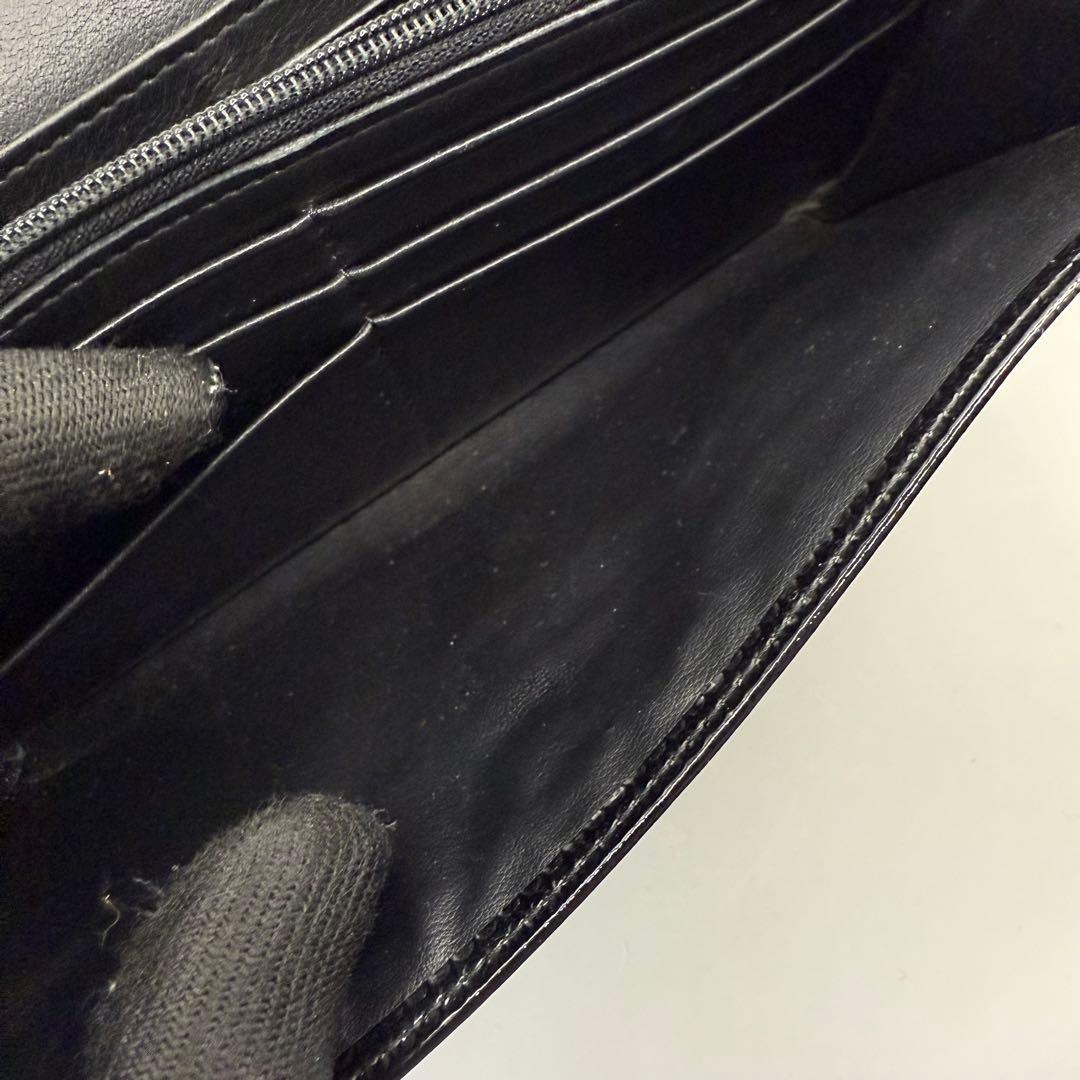 カルティエ 長財布 ハッピーバースデー パテントレザー ロゴ ブラック