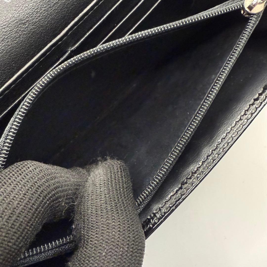 カルティエ 長財布 ハッピーバースデー パテントレザー ロゴ ブラック