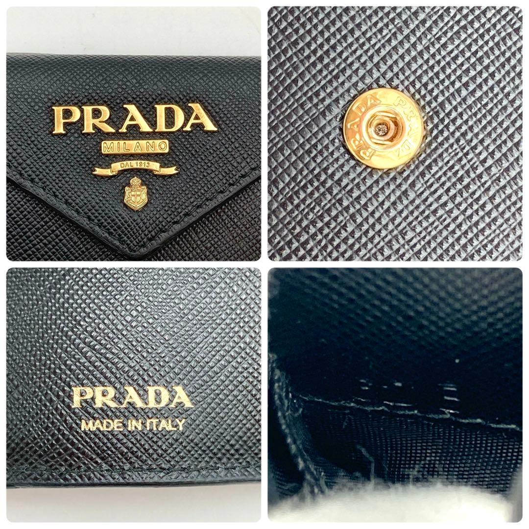 Anya！超美品✨ PRADA 三つ折り財布 ヴィッテロムーヴ 黒 レザー