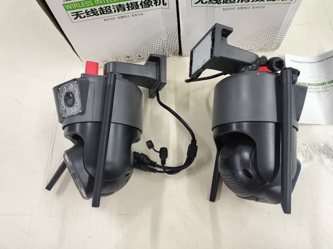 防犯カメラ 2台セット　視覚360°自動追跡動体検知2台