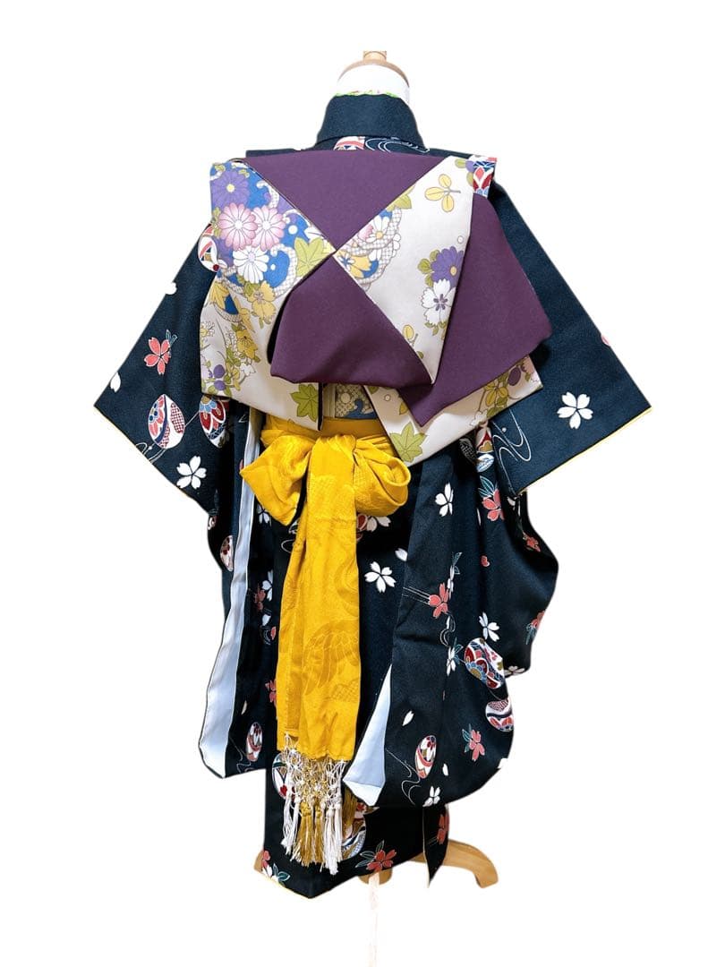 上品な黒系!お買い得品♡七五三　7歳　女の子　フルセット　一式　ふくら雀　鞠