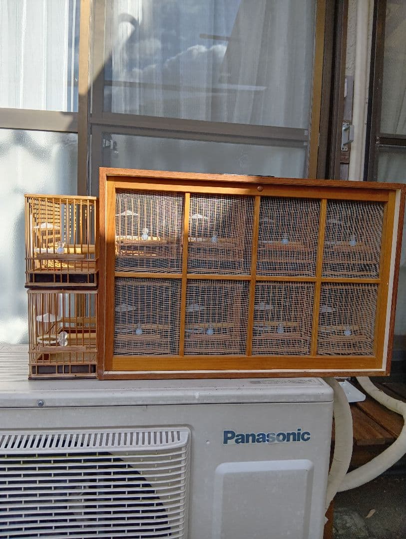 メジロ籠　ヨシガイ8寸5分 手作りデコラ八羽箱　かご8個