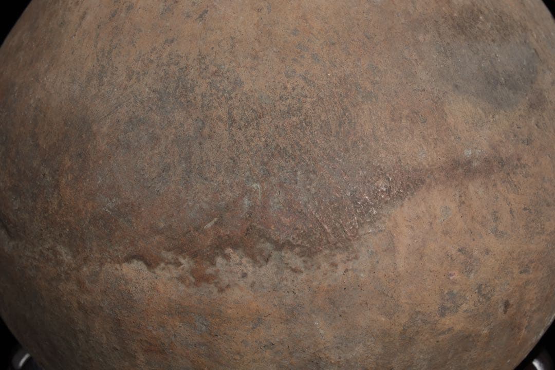 朝鮮美術 須恵器 新羅土器 壺 新羅無細土 出土品 木製台座 箱付 骨董 古美術