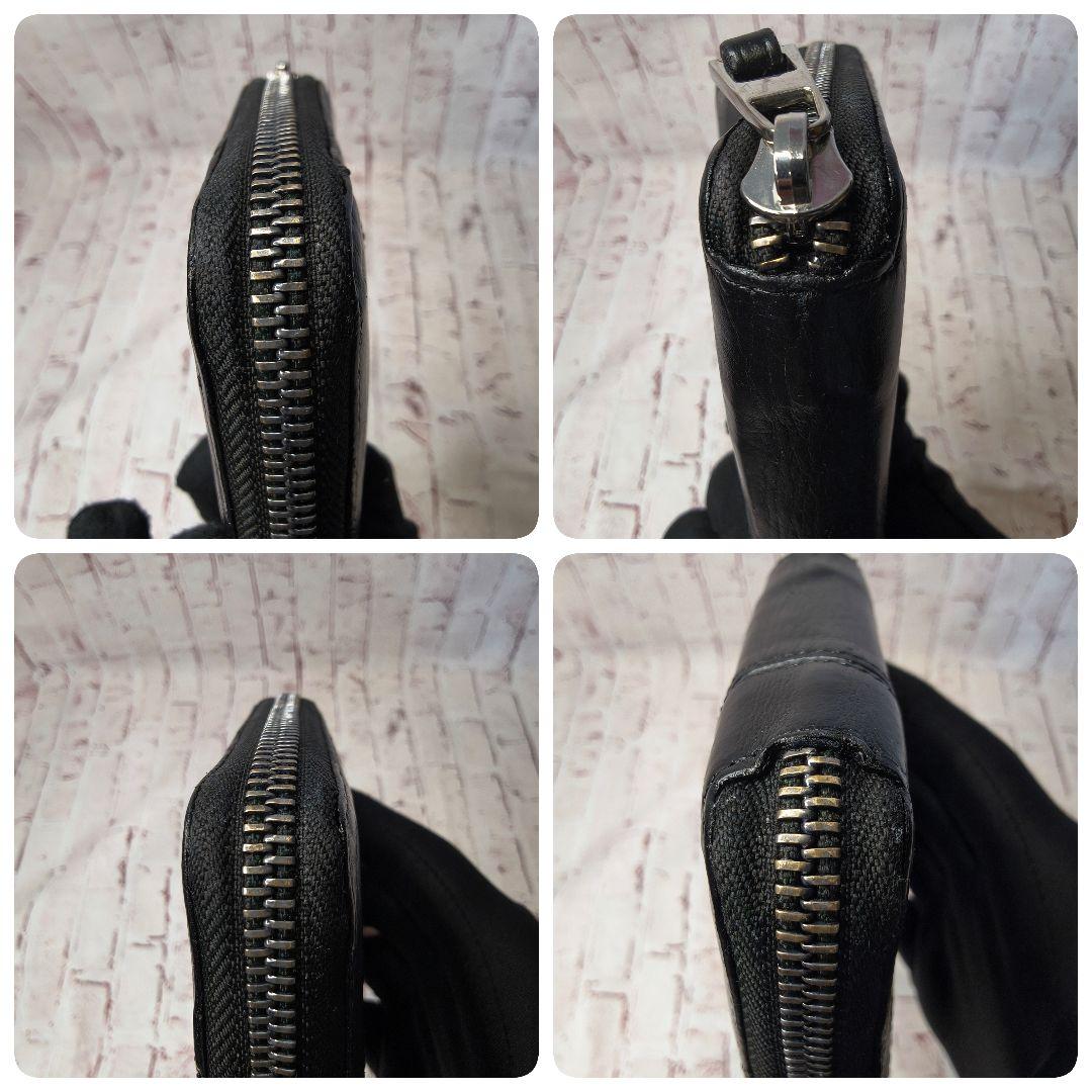 【美品】ロエベ 二つ折財布 パズル コンパクトジップウォレット アナグラム／黒A