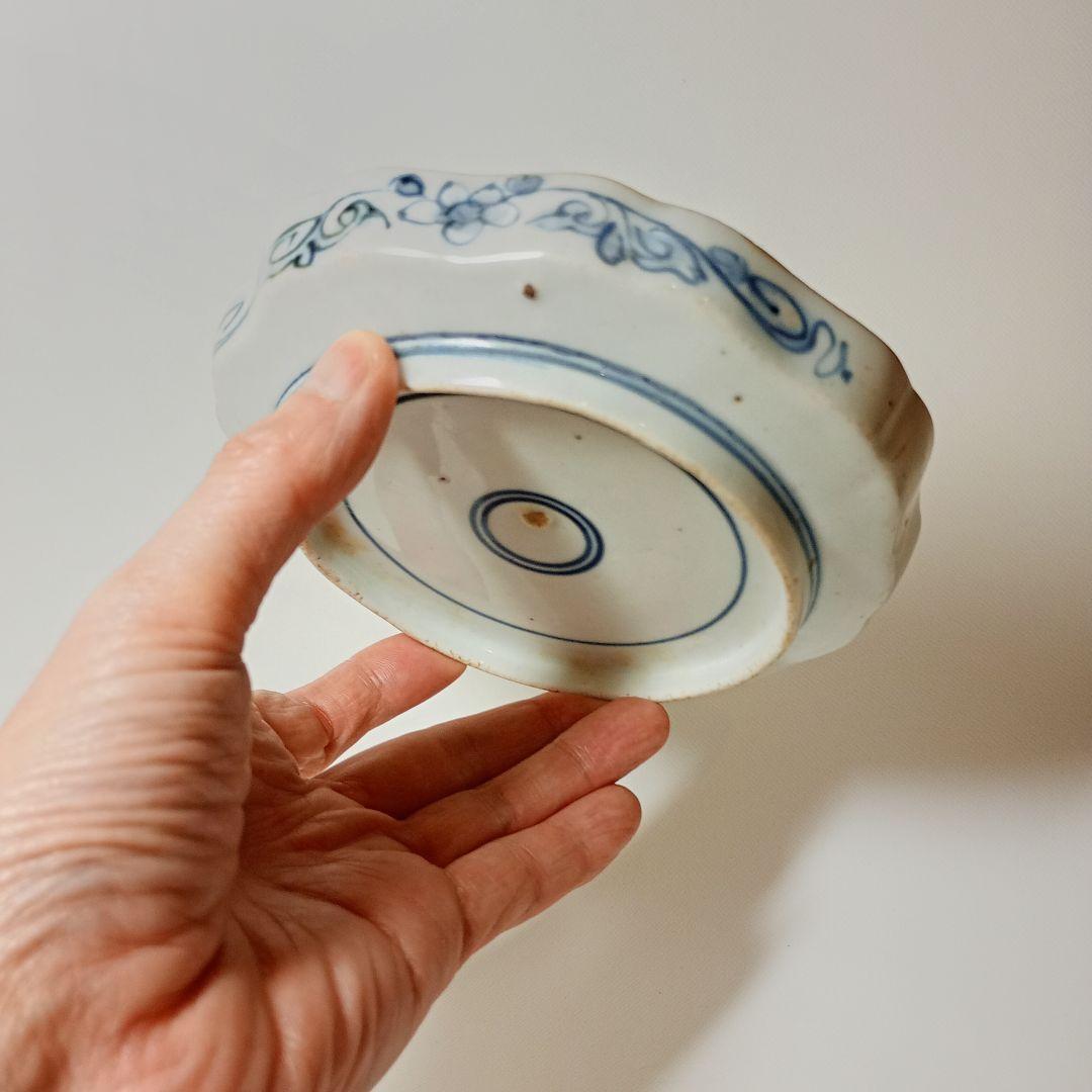 藍古九谷　染付更紗梅文皿　【初期伊万里　古九谷　藍柿右衛門　鑑賞伊万里】