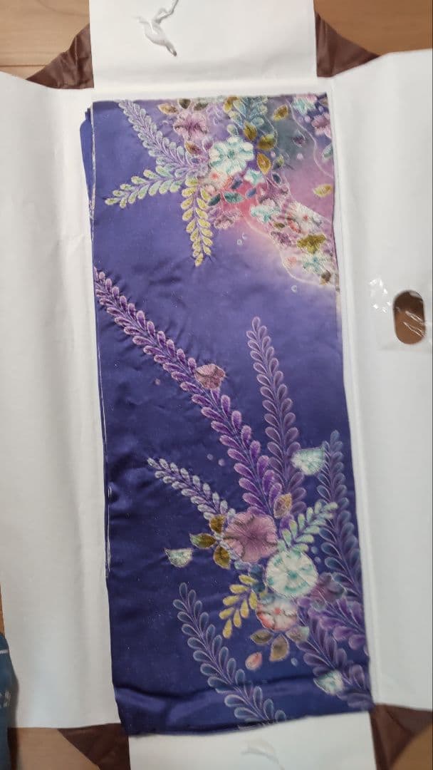 振袖 紺色 ピンク 花柄 成人式