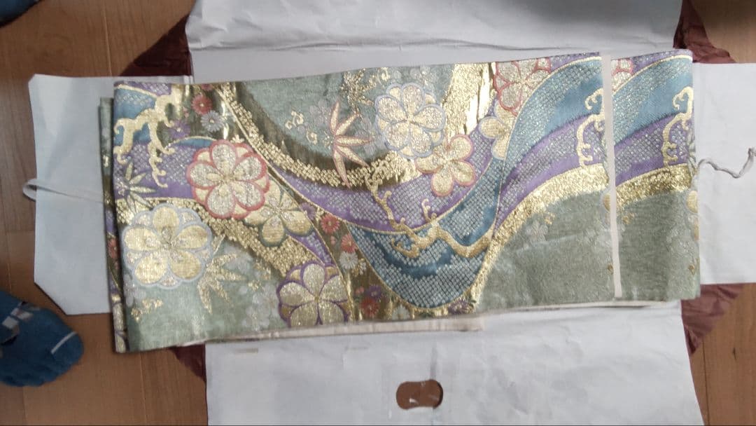 振袖 紺色 ピンク 花柄 成人式