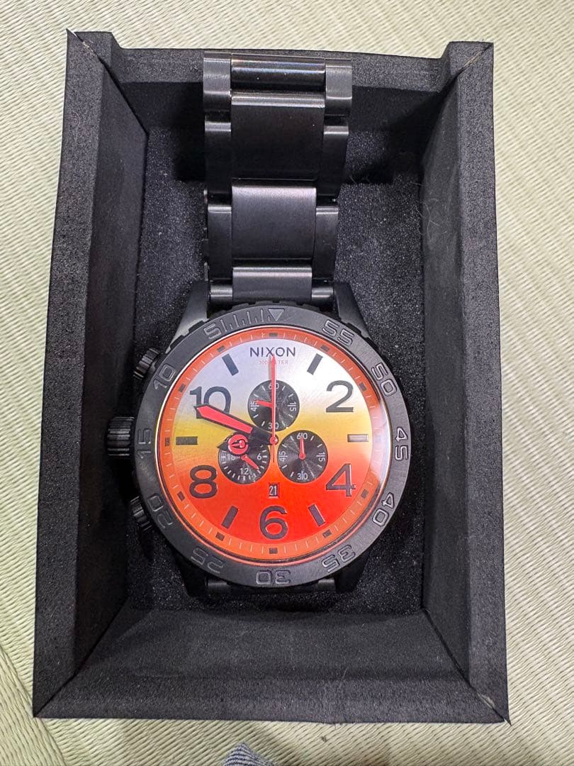 NIXON クロノグラフ 腕時計 オレンジ/ブラック