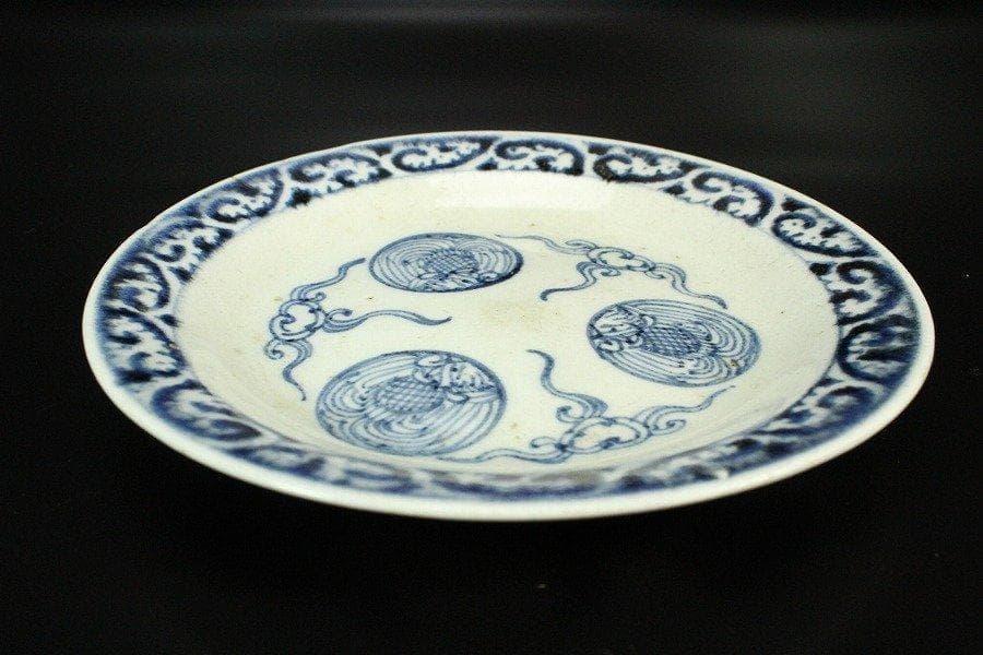 古伊万里 唐草丸散紋 皿 六件 φ16.5cm 旧家蔵出