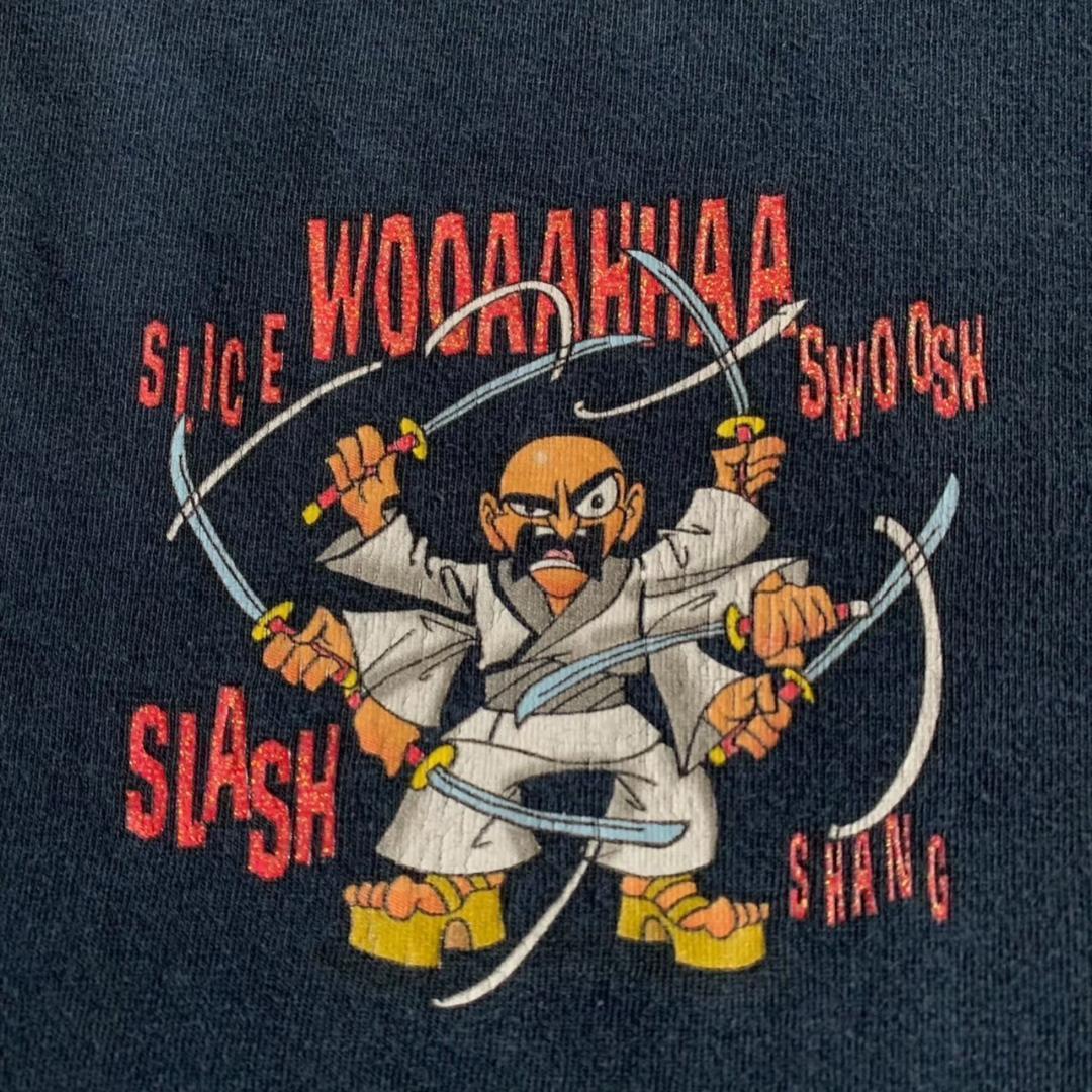 00s サムライ ビンテージ Tシャツ アート 忍者 ninja コミカル XL