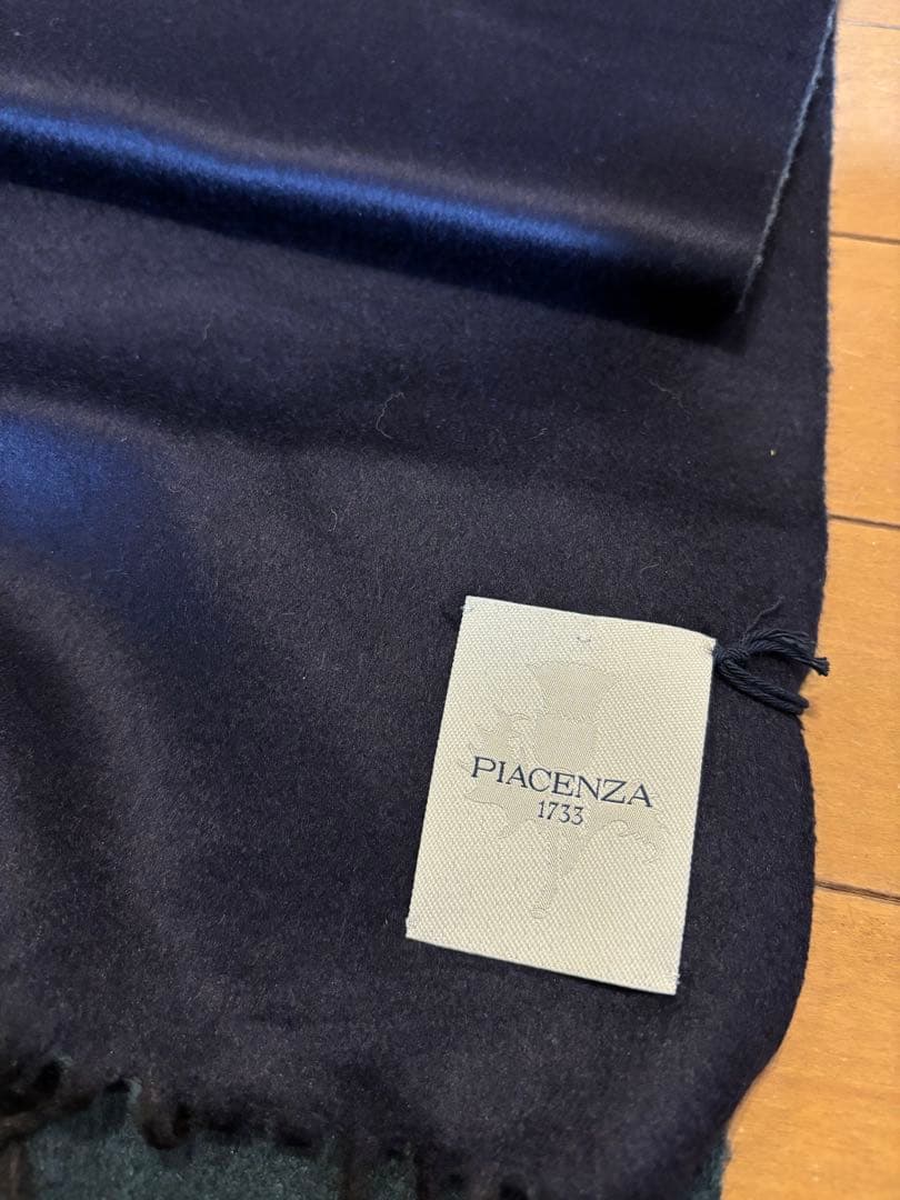 PIACENZAマフラー　リバーシブル　ネイビー✖️ダークグリーン