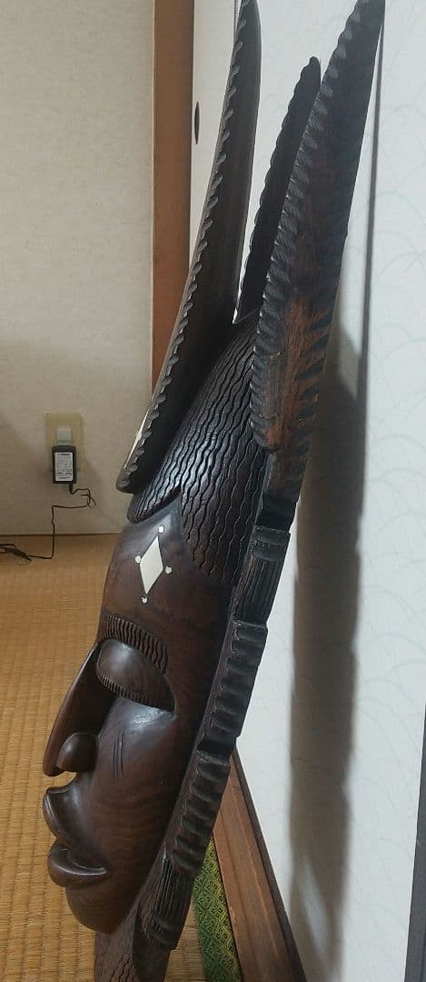 壁飾り 面 セネガル国 民芸品 ランプシェード