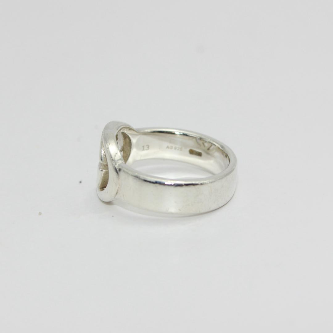 美品 GUCCI グッチ インターロッキング シルバー リング 指輪 13号