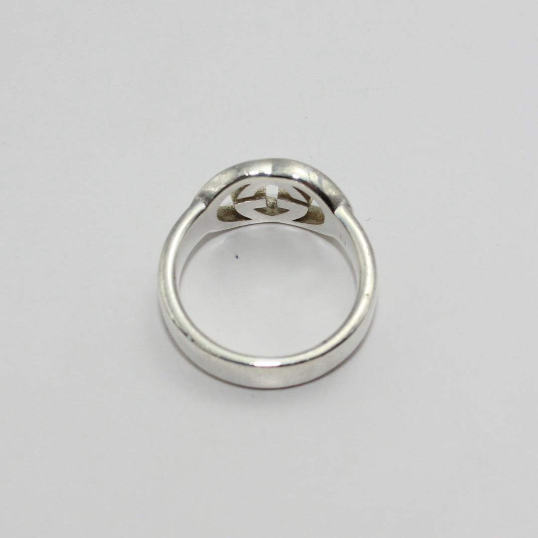 美品 GUCCI グッチ インターロッキング シルバー リング 指輪 13号