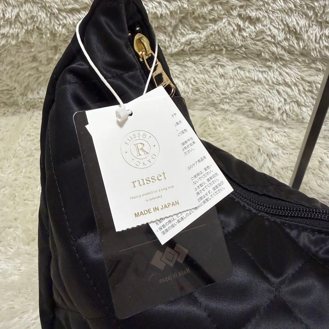 新品タグ付き✨ラシット　キルティングラウンドビッグショルダーバッグ　黒　肩掛け