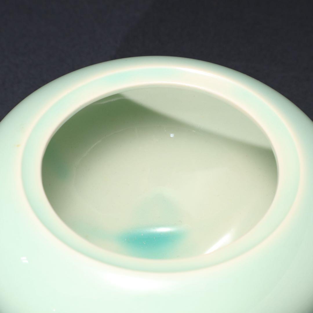 青磁香炉　三枝惣太郎　共箱　香道具　R1522ダN3