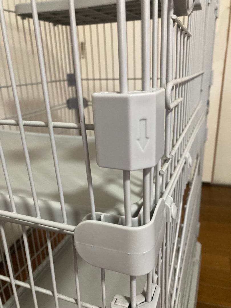 美品キャットケージ2段　キャスター付き