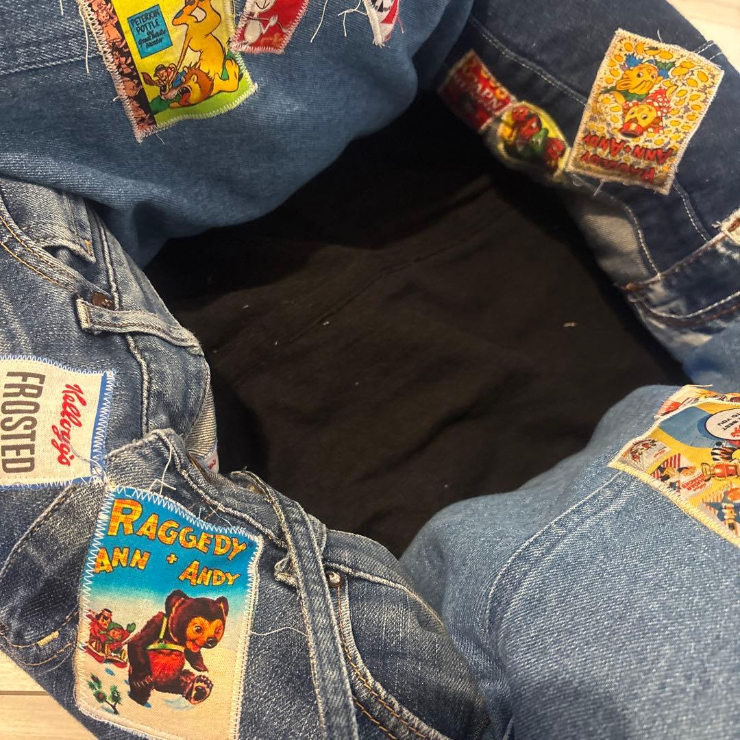 ハンドメイド　デニムリメイク ドライブベッド　ペットキャリー　ペットベッド