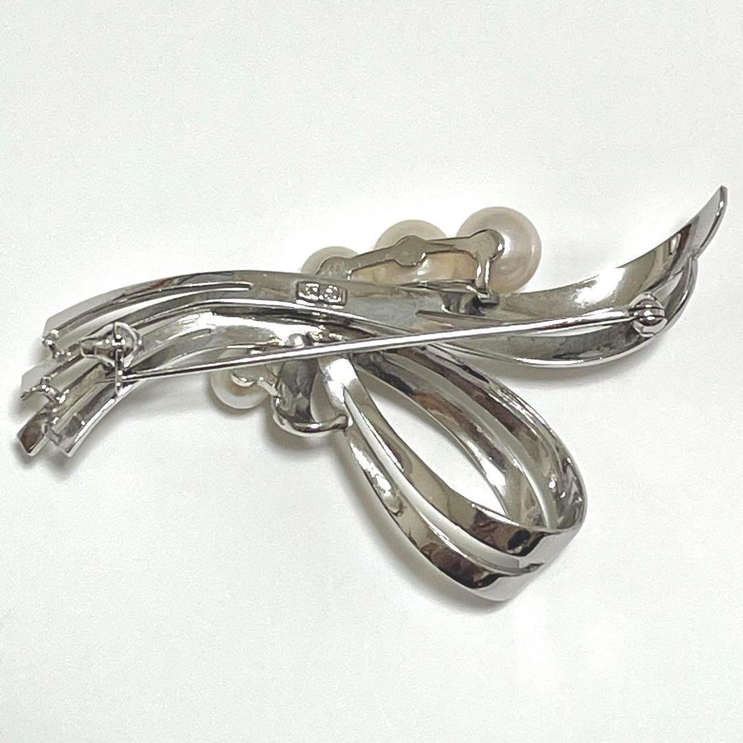 美品✨皇室御用達 ミキモト 本真珠 パール ブローチ アコヤ 5粒 2way