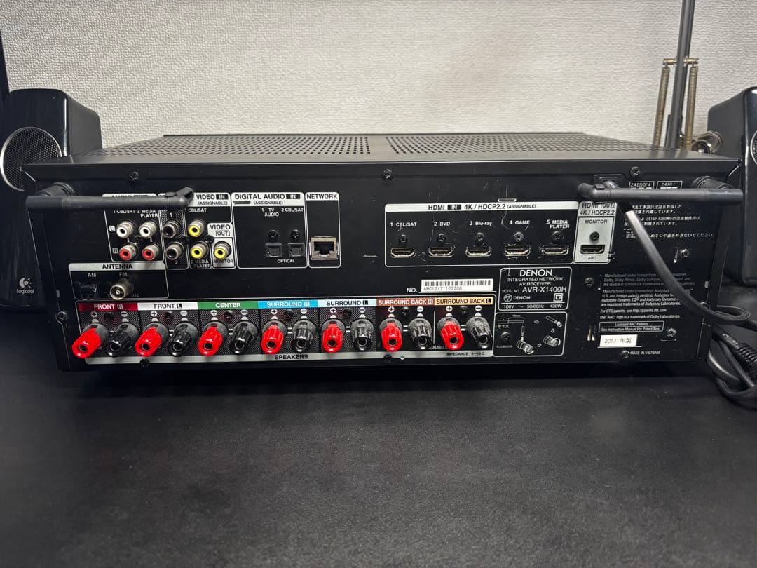 [ジャンク品] DENON AVR-X1400H AVアンプ 4K 60p 対応
