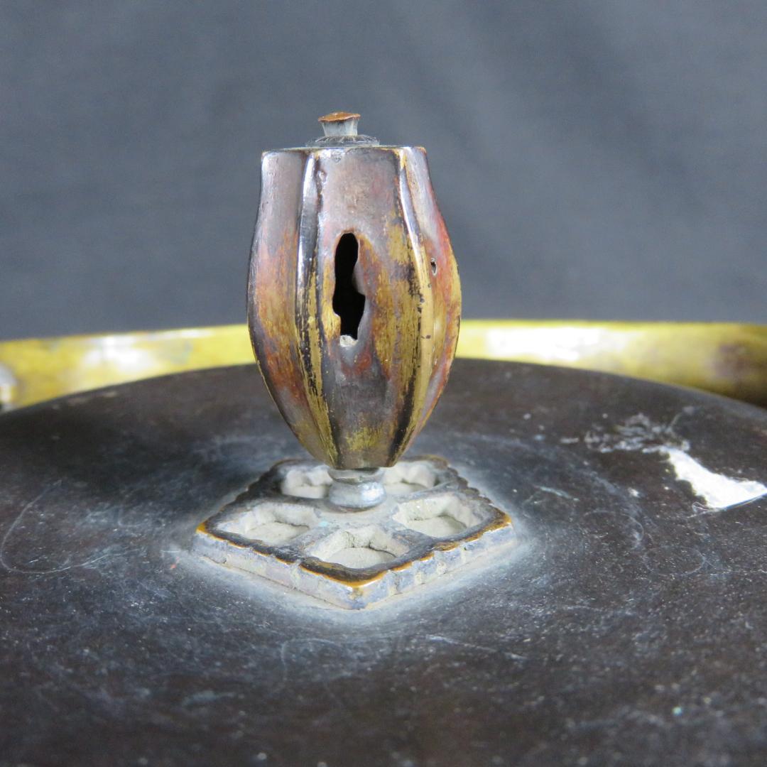 薬缶 ヤカン 銅 草花文様 掘り 茶道具 風炉 炉端 囲炉裏