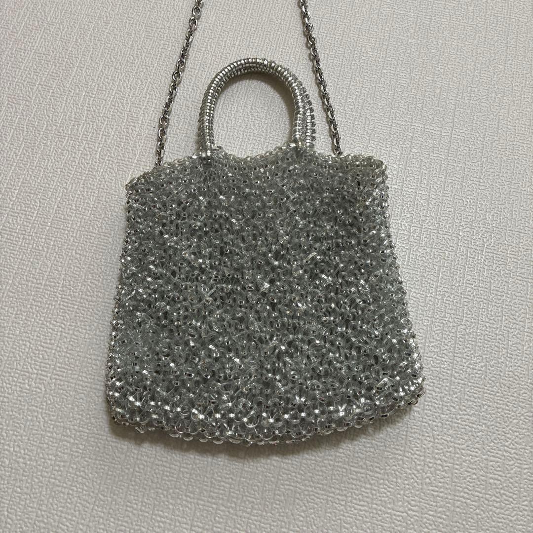 美品 アンテプリマ　シルバー　ミニアトゥーラショルダーバッグ