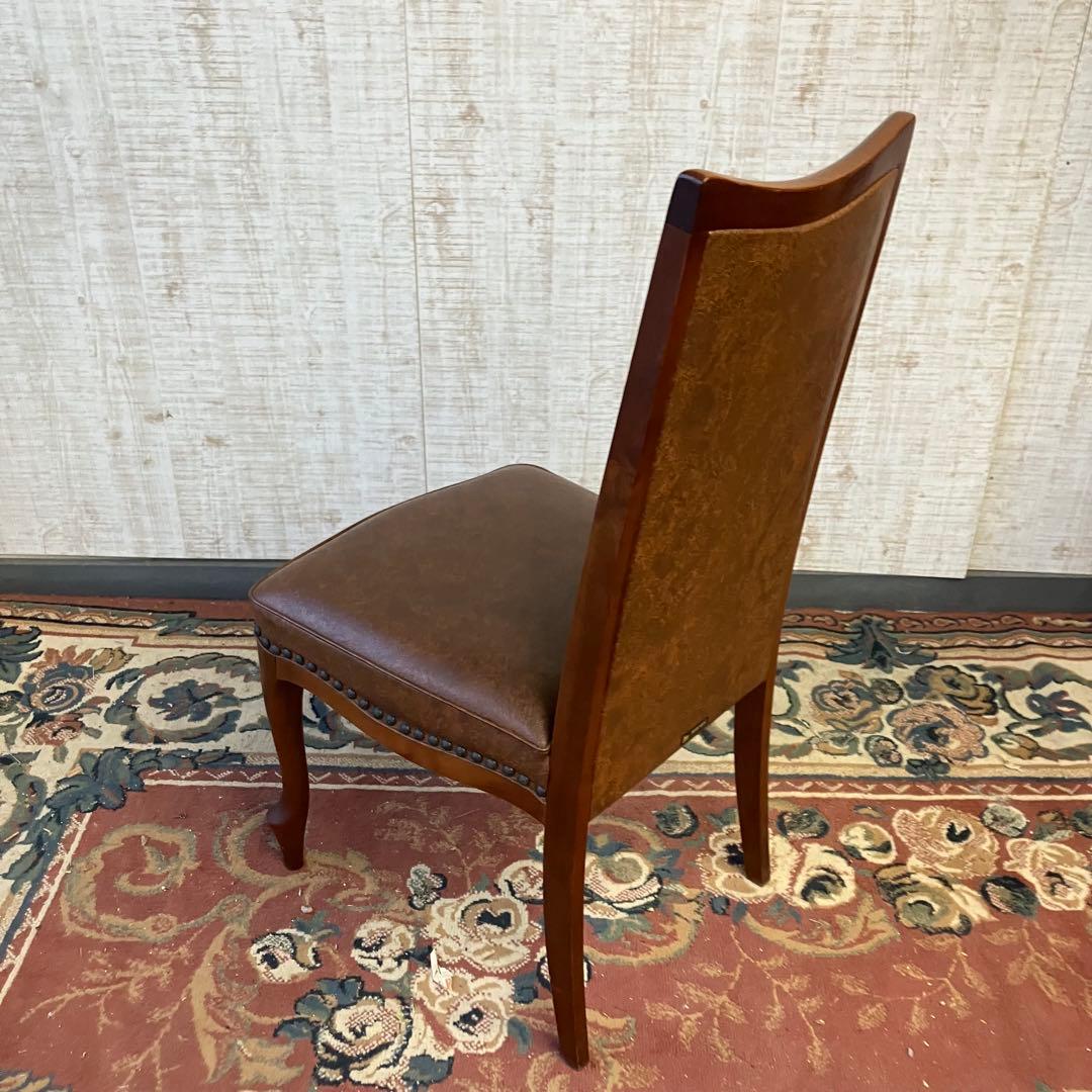 ⑥北欧レトロ マルニ木工 木製椅子 鋲打ちダイニングチェア ロビーチェア 古家具