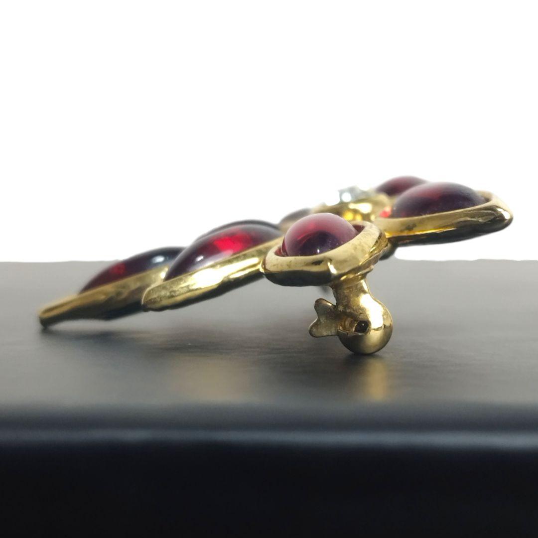 【美品/希少】イヴサンローラン ブローチ カラーストーン ヴィンテージ YSL