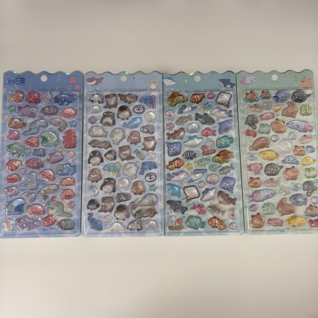 水族館限定 ボンボンドロップシール４枚セット クーリア正規品