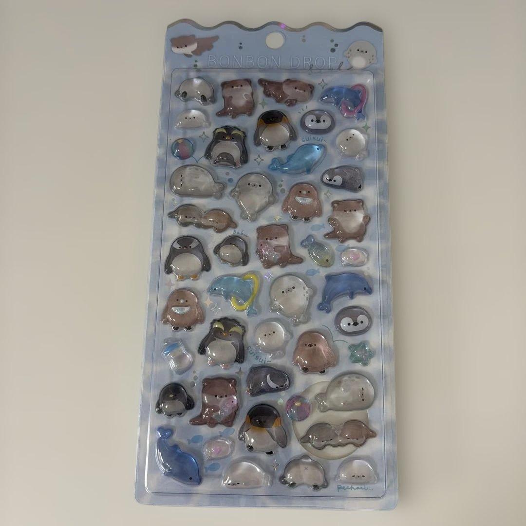 水族館限定 ボンボンドロップシール４枚セット クーリア正規品