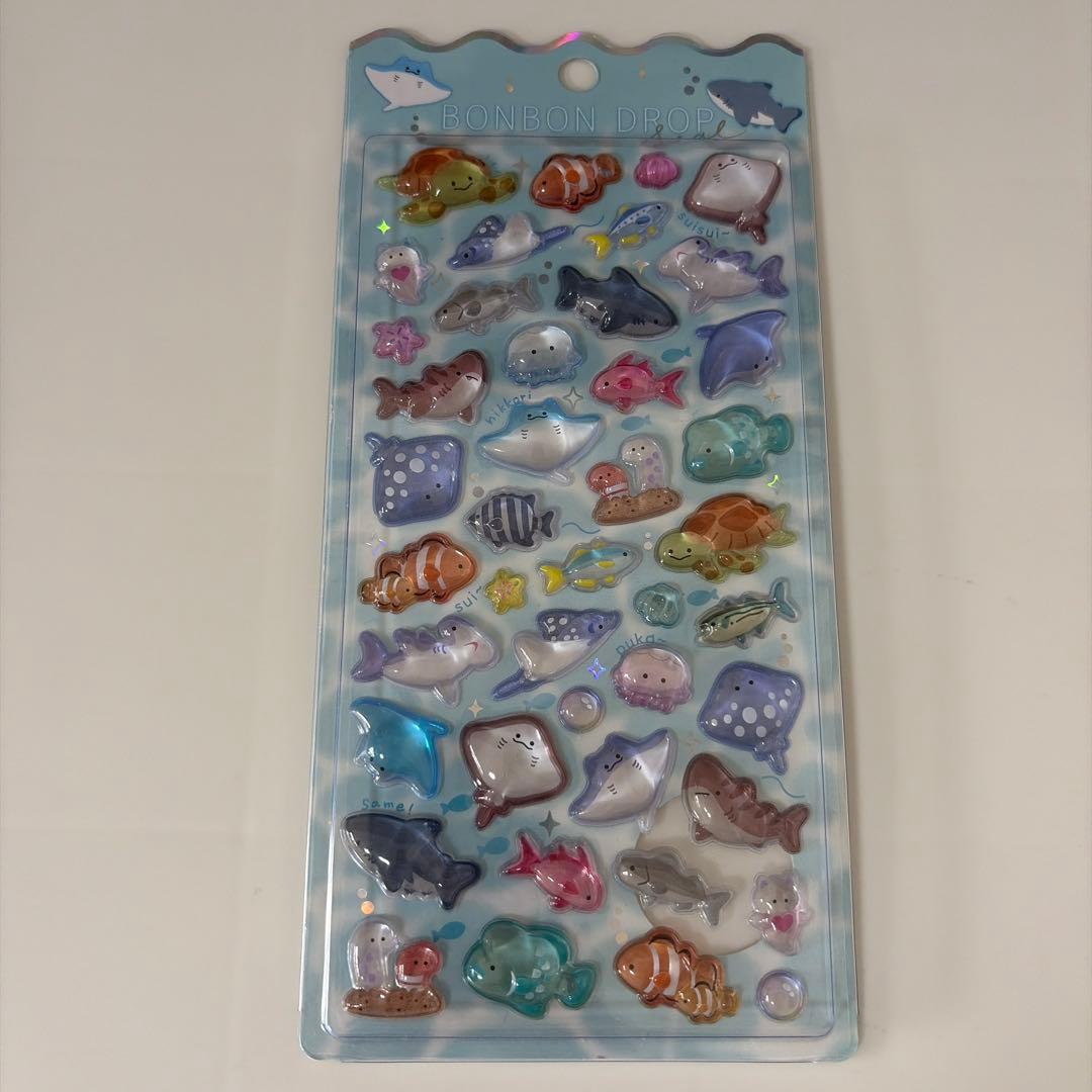 水族館限定 ボンボンドロップシール４枚セット クーリア正規品