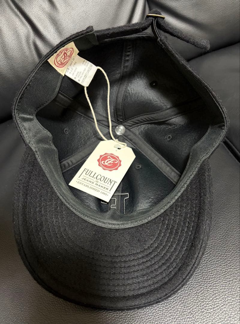 新作★フルカウント FULLCOUNT 6パネルメルトンベースボールキャップ 黒